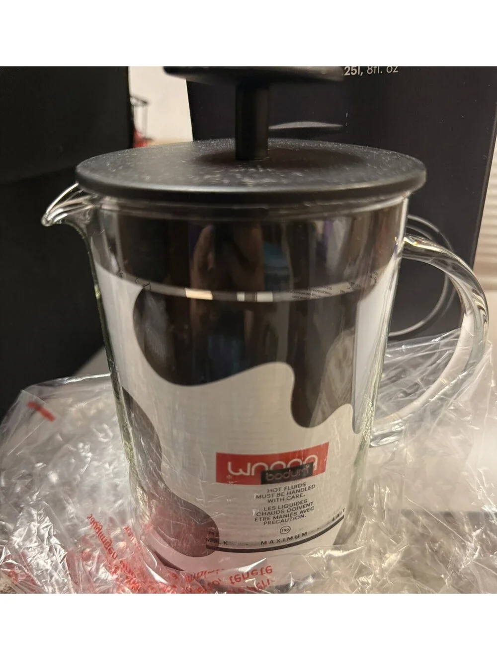 Bodum Latteo Manual Milk Frother, 8 oz. Use for Cocktails & Dressings Too
